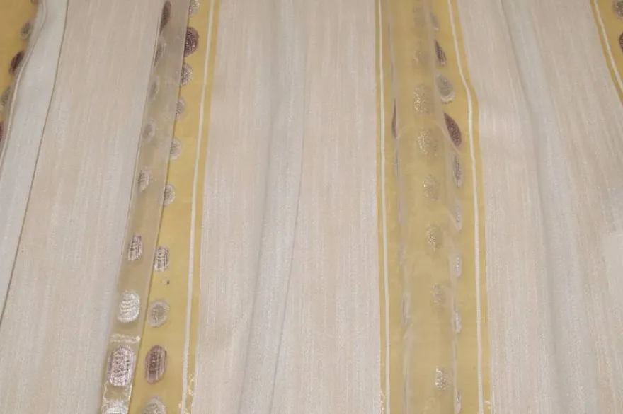 SCAMPOLO TENDA CON POIS IN ORGANZA ARGENTO E LILLA