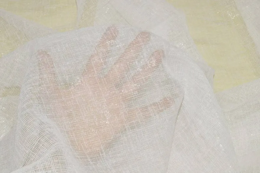 SCAMPOLO TENDA EFFETTO LINO LUREX BIANCA