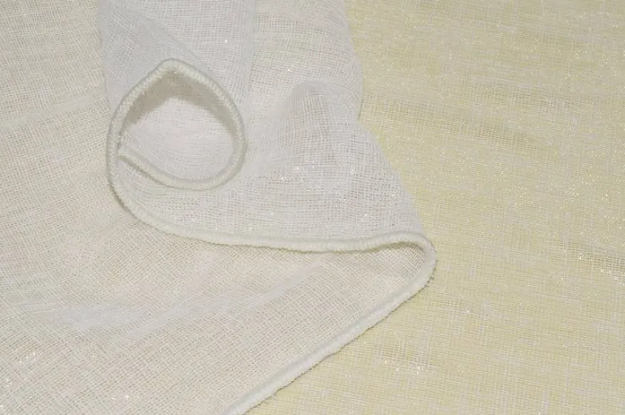 SCAMPOLO TENDA EFFETTO LINO LUREX BIANCA