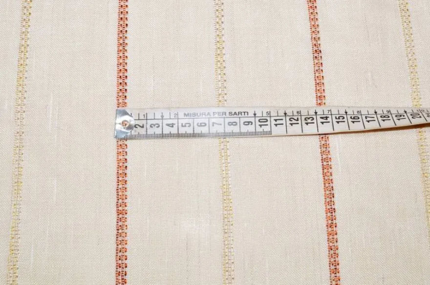 SCAMPOLO TENDA MISTO LINO RIGHE ARANCIO BEIGE