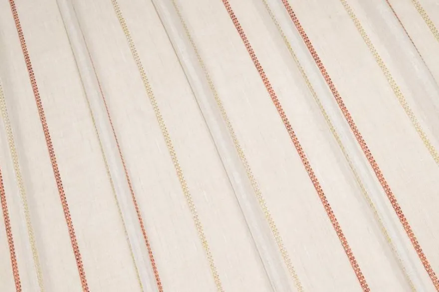 SCAMPOLO TENDA MISTO LINO RIGHE ARANCIO BEIGE