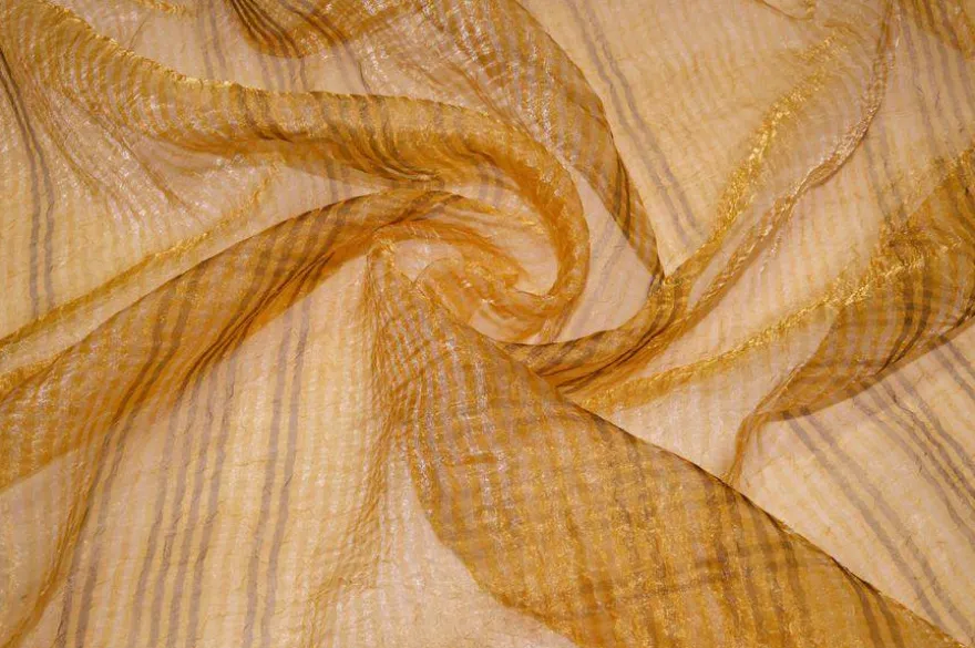 SCAMPOLO TENDA ORGANZA STROPICCIATA RIGATINO ORO