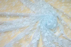 SCAMPOLO TULLE RICAMATO AZZURRO