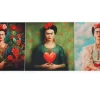 SET 3 PANNELLI DISEGNO FRIDA 2 CM 47x47