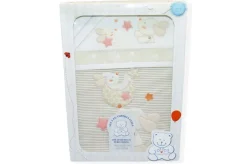 SET 3 PEZZI COPERTA CULLA DISEGNO CAGNOLINO BEIGE