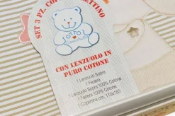 SET 3 PEZZI COPERTA LETTINO DISEGNO CAGNOLINO BEIGE