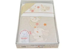 SET 3 PEZZI COPERTA LETTINO DISEGNO CAGNOLINO BEIGE