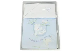 SET 3 PEZZI CULLA DISEGNO CONIGLIETTO AMACA AZZURRO