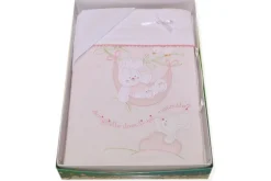SET 3 PEZZI LETTINO DISEGNO CONIGLIETTO AMACA ROSA