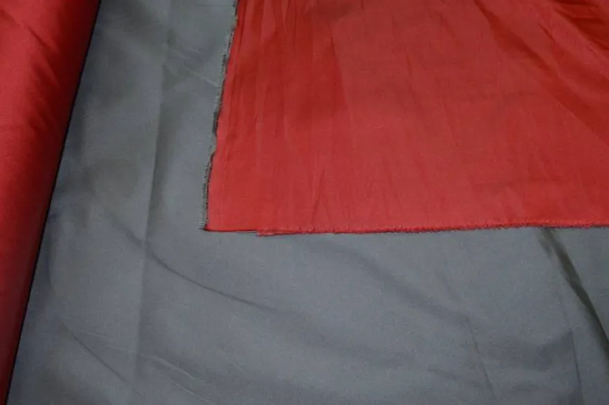 TAFFETAS DOUBLE GRIGIO/ROSSO