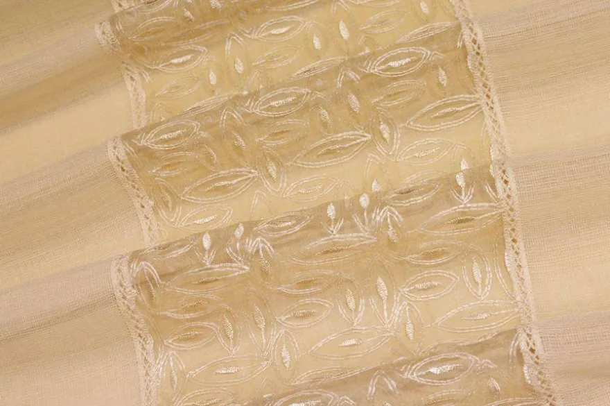 TENDINO BEIGE CON RICAMO CENTRALE