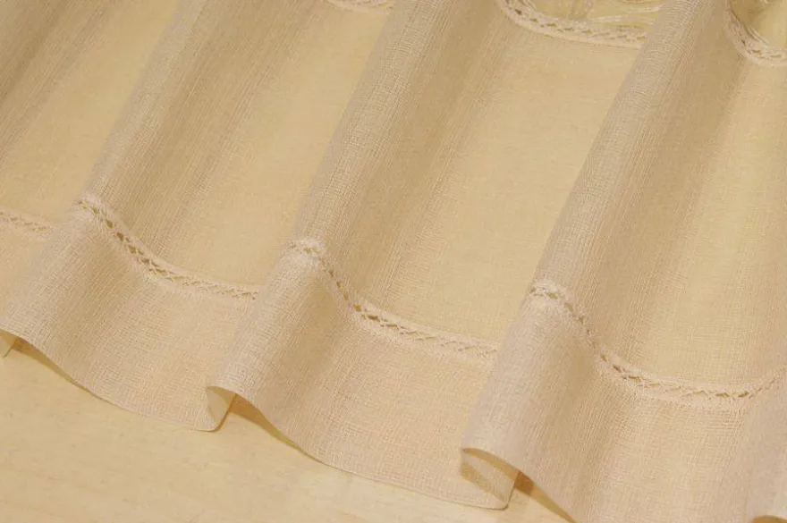 TENDINO BEIGE CON RICAMO CENTRALE