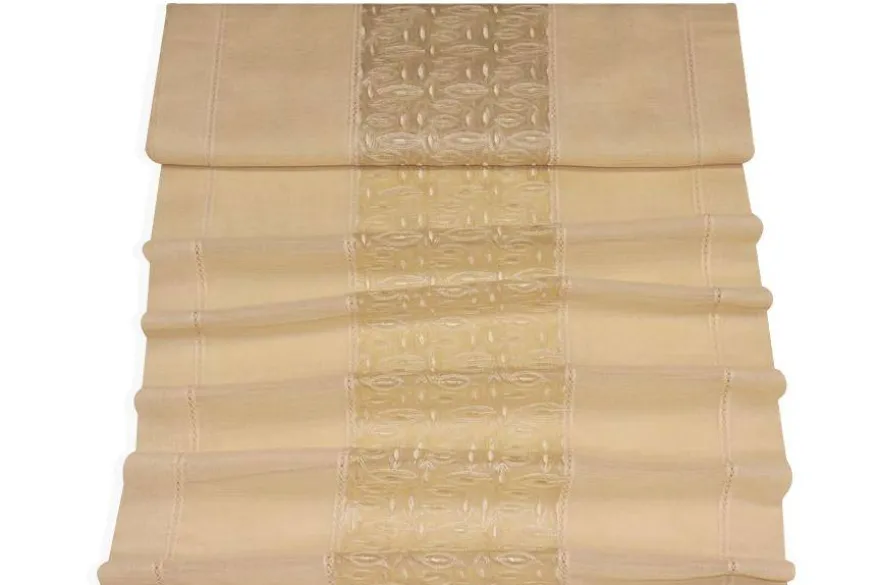TENDINO BEIGE CON RICAMO CENTRALE
