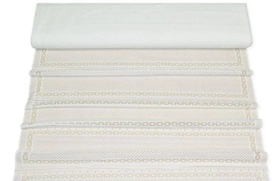 TENDINO BIANCO CON RICAMO GEOMETRICO