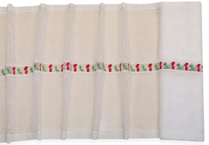 TENDINO CON INCASSO PIZZO MACRAME' CILIEGIE