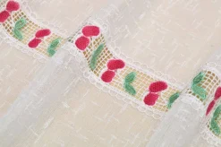 TENDINO CON INCASSO PIZZO MACRAME' CILIEGIE