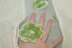 TENDINO CON INSERTO IN ORGANZA FIORE VERDE
