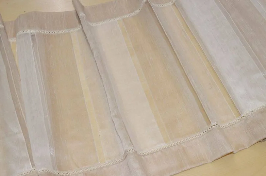 TENDINO IN ORGANZA MISTO LINO RIGONE BEIGE