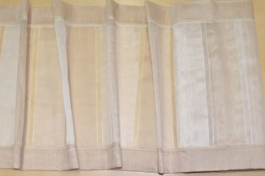TENDINO IN ORGANZA MISTO LINO RIGONE BEIGE