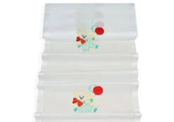 TENDINO MISTO LINO CON RICAMO ORSETTO