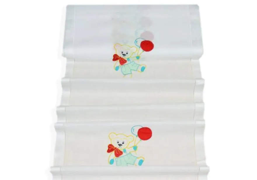 TENDINO MISTO LINO CON RICAMO ORSETTO