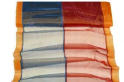 TENDINO ORGANZA ARANCIO CANGIANTE BLU