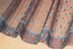 TENDINO ORGANZA AZZURRO CANGIANTE ROSSO