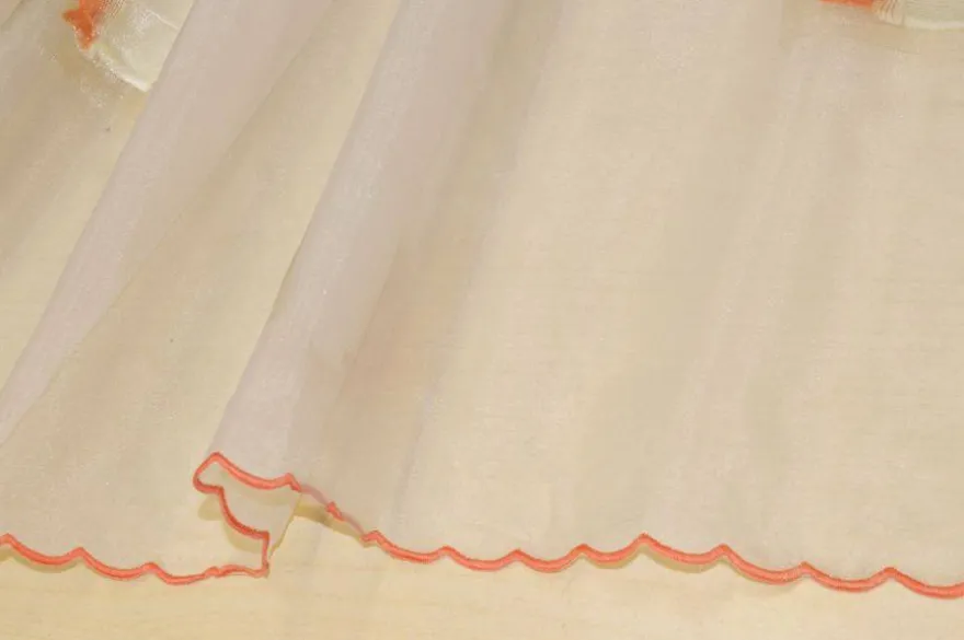 TENDINO ORGANZA CON INSERTI ARANCIO