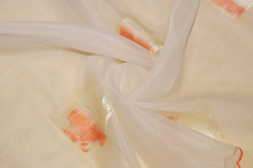 TENDINO ORGANZA CON INSERTI ARANCIO