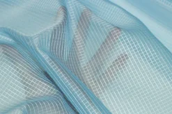 TENDINO ORGANZA QUADRETTO AZZURRO