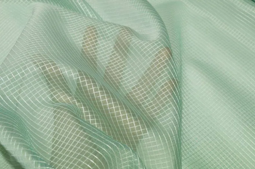 TENDINO ORGANZA QUADRETTO VERDE