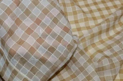 TENDINO ORGANZA SCACCHETTO BIANCO/BEIGE