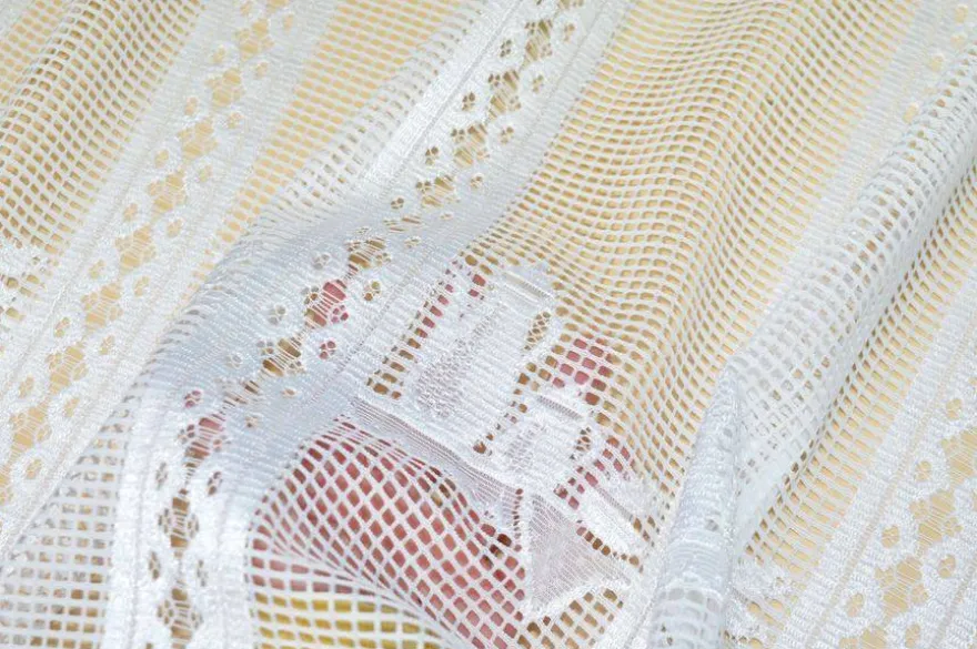 TENDINO RICAMATO BIANCO FANTASIA TEIERE