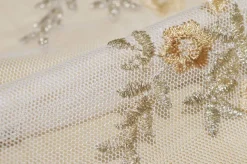 TENDINO TULLE RICAMATO FIORELLINO BEIGE