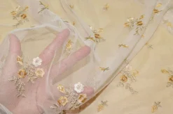 TENDINO TULLE RICAMATO FIORELLINO BEIGE