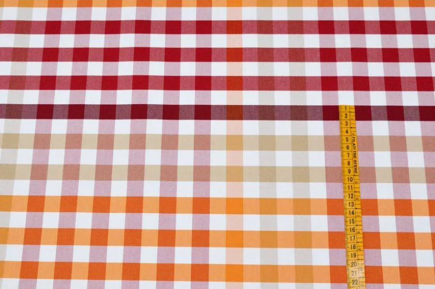 TESSUTO ANTIMACCHIA MULTICOLOR ROSSO/ARANCIO