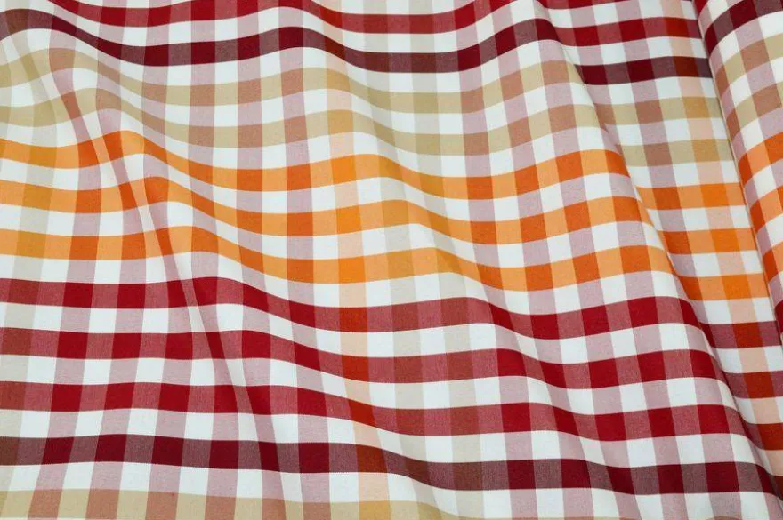 TESSUTO ANTIMACCHIA MULTICOLOR ROSSO/ARANCIO