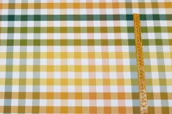 TESSUTO ANTIMACCHIA MULTICOLOR VERDE/ARANCIO