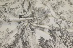 TESSUTO ANTIMACCHIA PURO COTONE TOILE DE JOUY GRIGIO