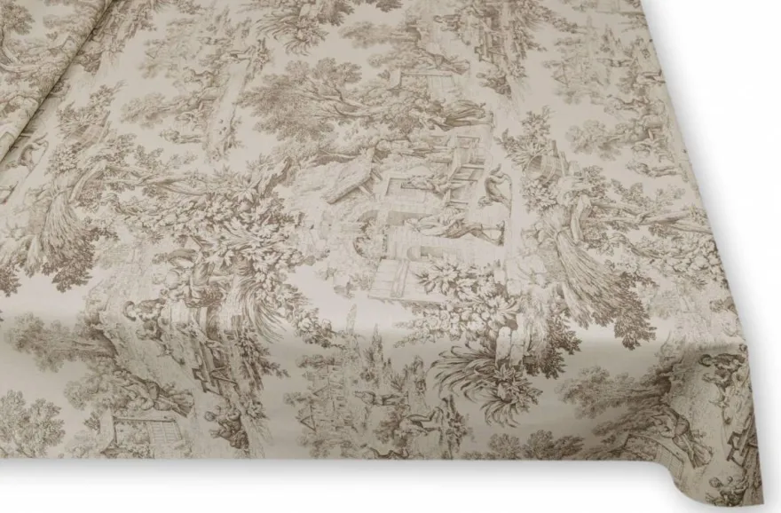 TESSUTO ANTIMACCHIA PURO COTONE TOILE DE JOUY BEIGE