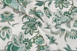 TESSUTO ARREDO CASA GOBELIN FANTASIA FIORE STILIZZATO VERDE