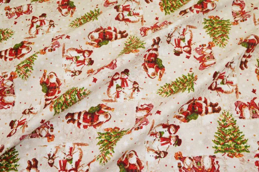 TESSUTO ARREDO FANTASIA BABBO NATALE