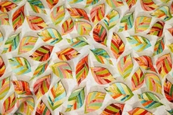TESSUTO ARREDO FANTASIA FOGLIE MULTICOLOR