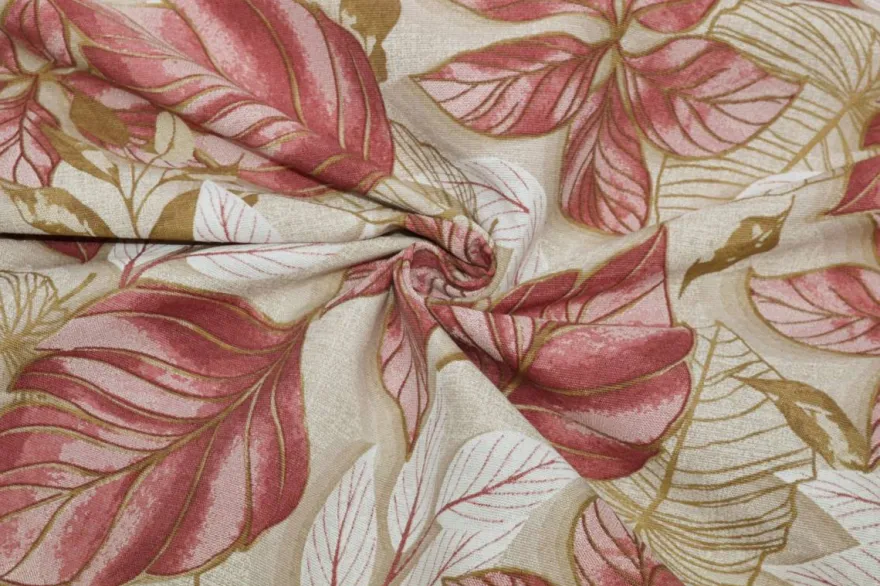 TESSUTO ARREDO FANTASIA FOLIAGE ROSA