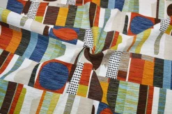 TESSUTO ARREDO FANTASIA GEOMETRICA MULTICOLOR