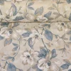 TESSUTO ARREDO FANTASIA MAGNOLIA AZZURRA FONDO BEIGE