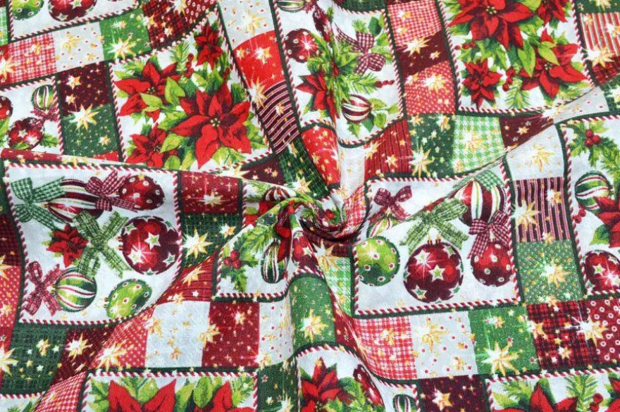 TESSUTO ARREDO FANTASIA PATCHWORK NATALE