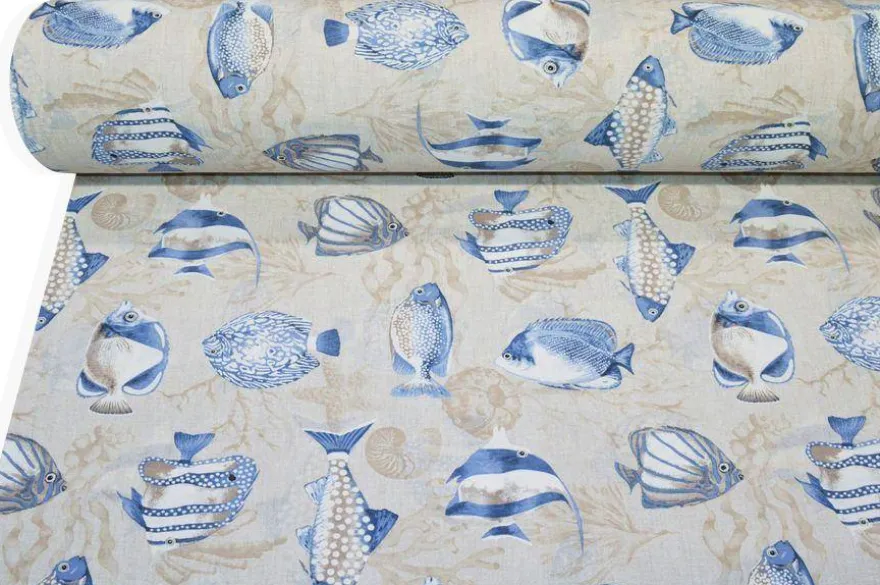 TESSUTO ARREDO FANTASIA PESCI