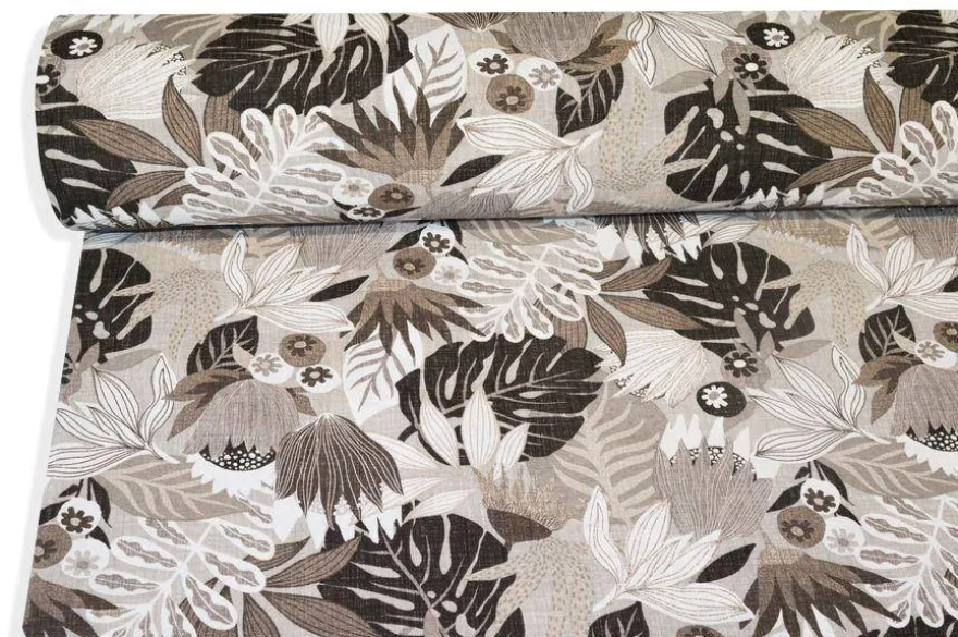 TESSUTO ARREDO FANTASIA TROPICAL BEIGE