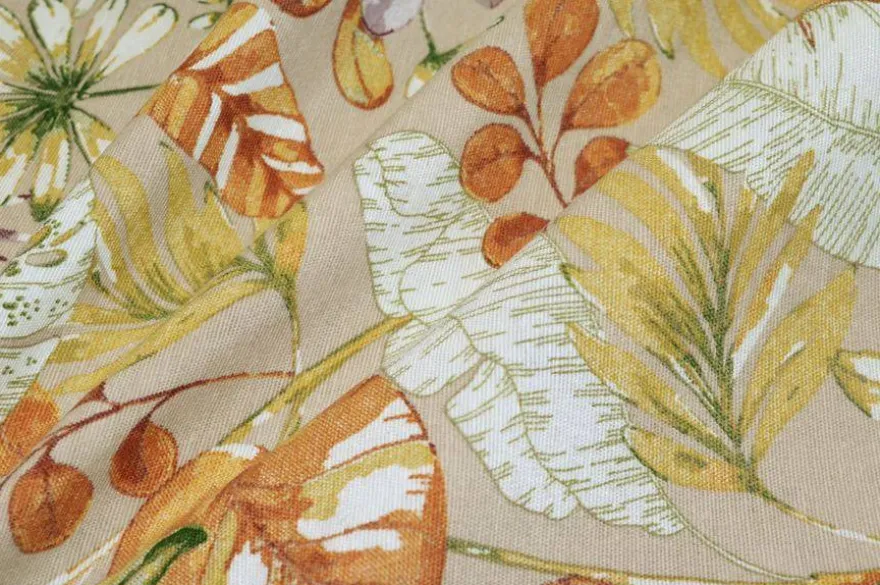 TESSUTO ARREDO FANTASIA TROPICAL COLORI CALDI